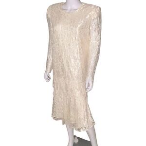 Vintage David Rose Cream Wedding Formal Dress P2P 22”